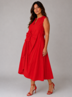 Robe coton fleur rouge - IRIS