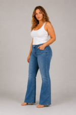 Jean bleu coupe Flare – FLAVIE – Image 2