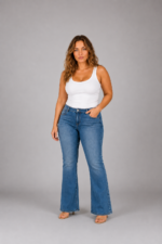 Jean bleu coupe Flare – FLAVIE