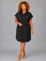 Robe chemise cœur noire - AÏDA