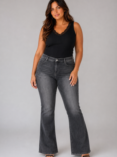 Jean flare gris - ROMANE