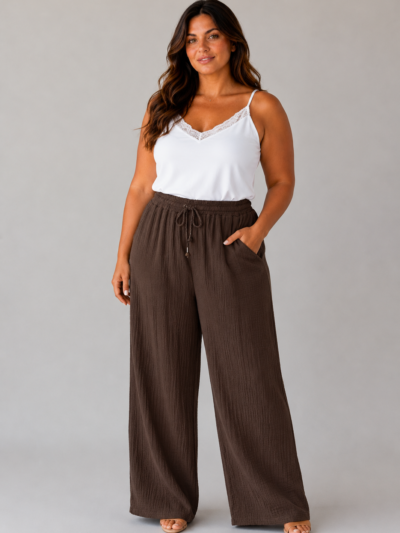 Pantalon gaze de coton choco - ALMA
