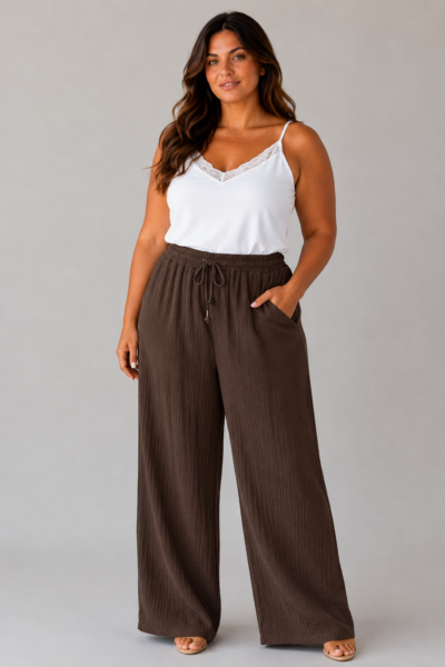 Pantalon gaze de coton choco - ALMA