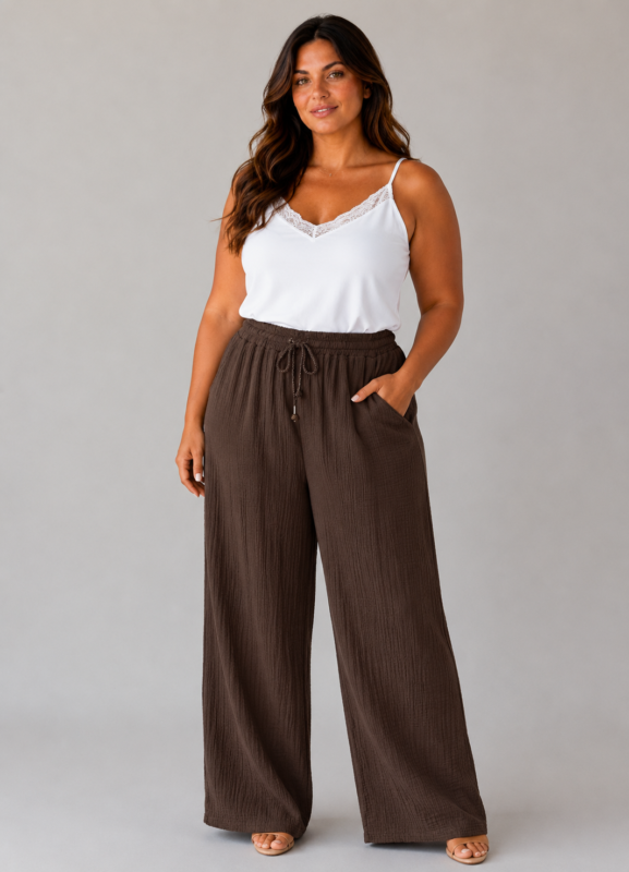 Pantalon gaze de coton choco - ALMA