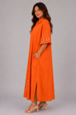 Robe avec œillets orange - MADDY